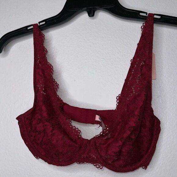 Dobreva Unlined Bra Womens Size 32D  Floral Lace Underwire Back Closure - Picture 1 of 10